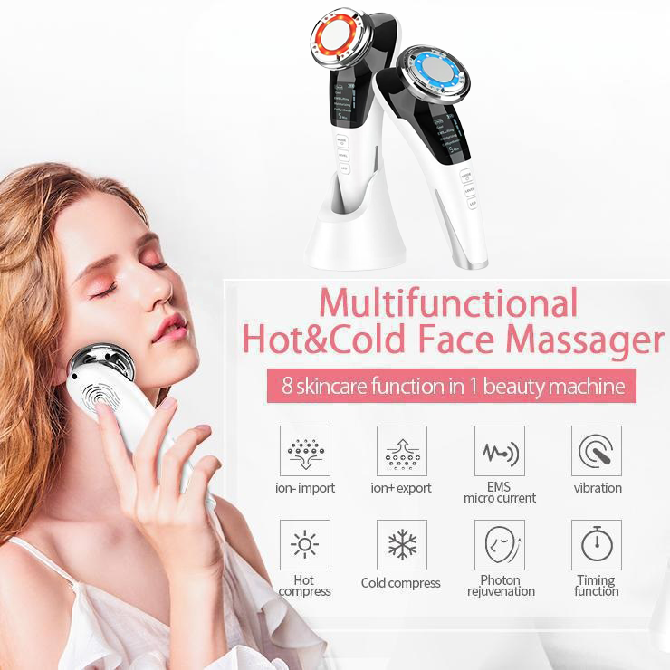 Multi-Function Anti-Wrinkle Beauty Device , Face Massager for Skin Care, EMS Facial Lifting Toning with Red Blue Light Therapy,Skin Rejuvenation and Tightening Beauty Instrument