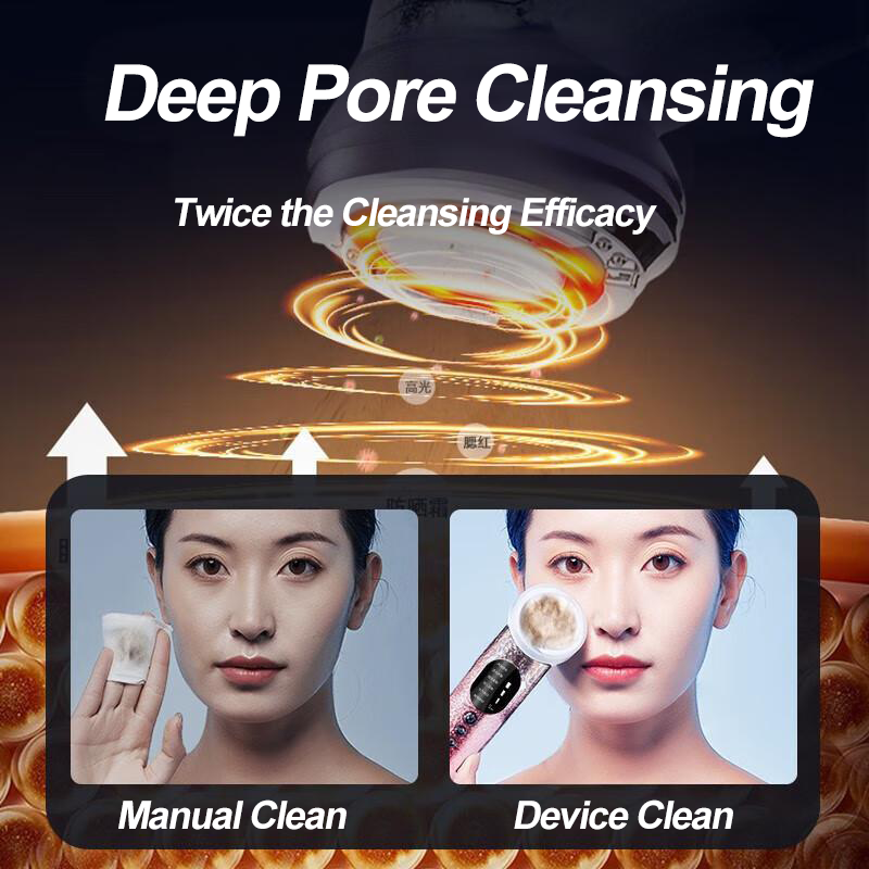 5 in 1 Micro Current Facial Massager Tool EMS RED Blue Light Therapy Hot Cold Treatment Anti-Aging Skin Tightening Rejuvenation Home Use Deep Clean Skin Care Beauty Eqipment