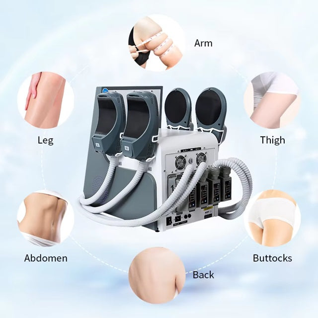 4 Handles Emsculpting Neo Machine with RF, Emsculpt Body Sculpting Machine, Ems Sculpting Muscle Strengthen Body Shaping Machine for Abdomen Thigh Buttock Upper Arm