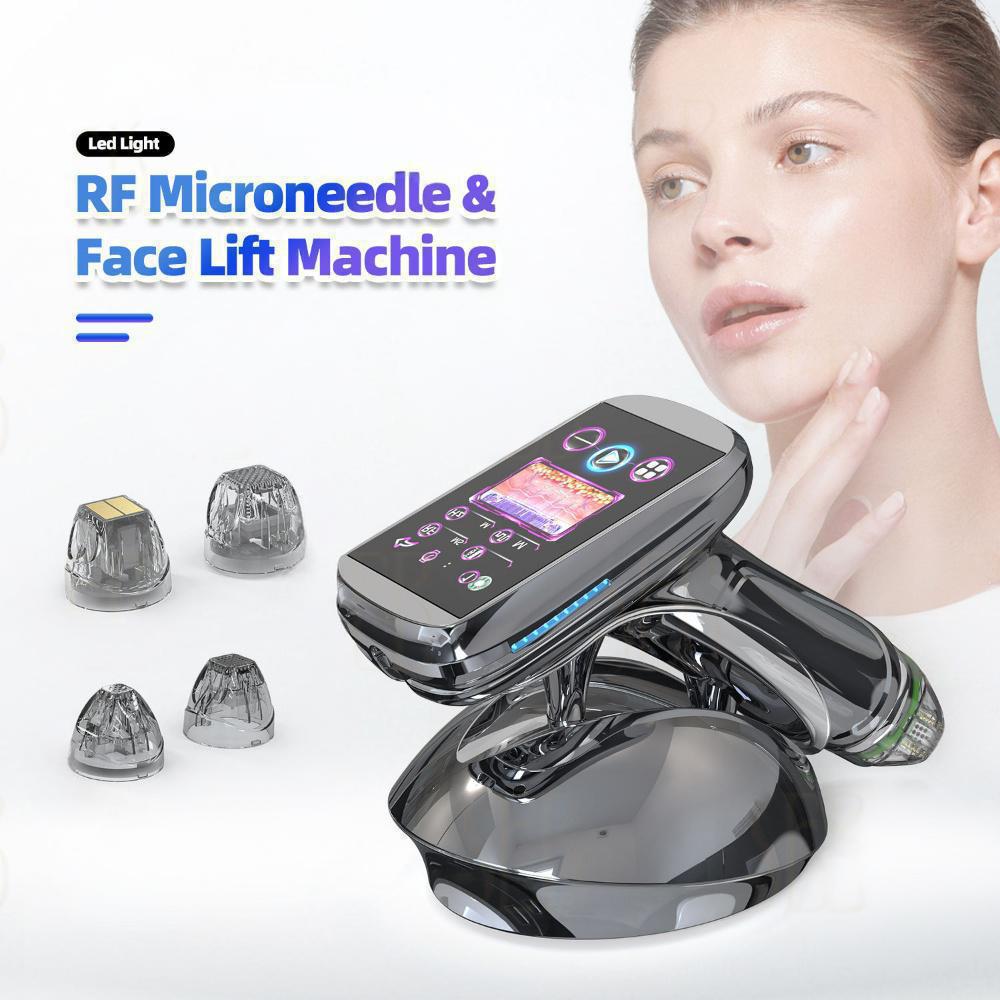 Mini Handheld Golden Microneedles Fractional RF Beauty Machine Anti-Aging Wrinkle Stretch Marks Removal Scar Repair Skin Rejuvenation Tightening Firming Lift Facial Equipment