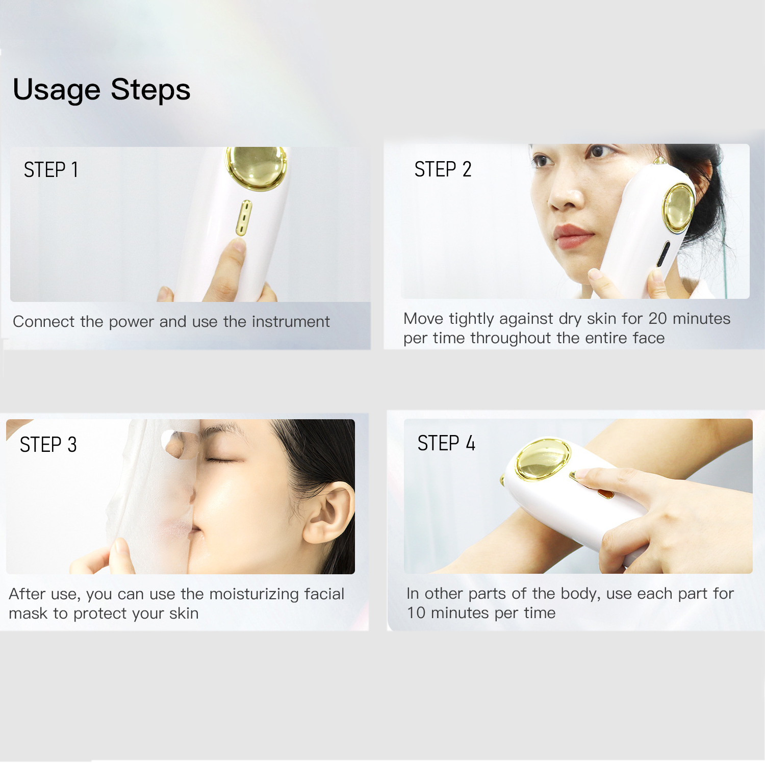 Milk Light Therapy Beauty Device, Real Glass Glow Device for Face and Neck, Portable Facial Massager Tool for Skin Care Pore Care, Enhanced Skin Radiance Effective Against Dullness