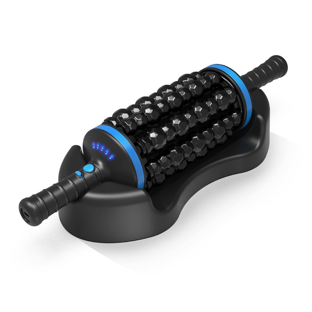 Electric Rolling Percussive Massager, Deep Tissue and Muscle Recovery, Hands-Free Base, Electric Ball Roller Body Massager for Relax Sore Muscle Neck Arm Calf Leg Back, Lymphatic Drainge Fascia Muscle Cellulite Roll Massage Stick Tools