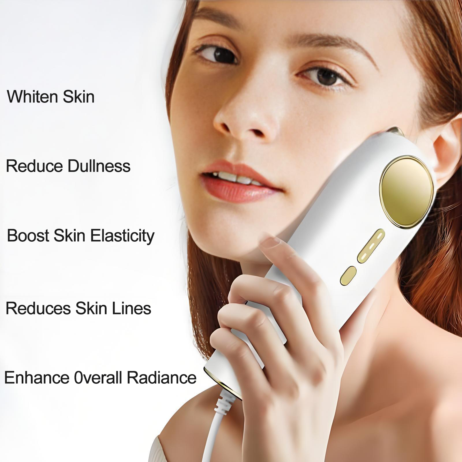 Milk Light Therapy Beauty Device, Real Glass Glow Device for Face and Neck, Portable Facial Massager Tool for Skin Care Pore Care, Enhanced Skin Radiance Effective Against Dullness