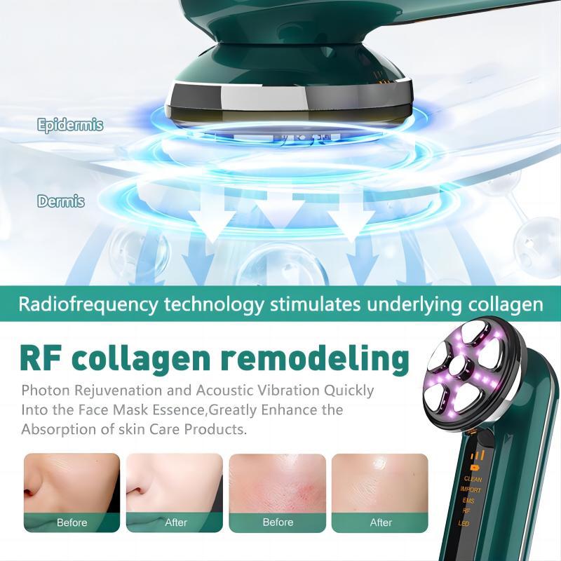 5 in 1 Micro Current Facial Massager Beauty Device LED Light EMS RF Skin Tighten Machine for Face Eye Neck Effective for Wrinkle Puffiness