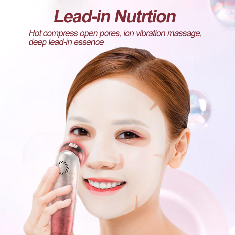 5 in 1 Micro Current Facial Massager Tool EMS RED Blue Light Therapy Hot Cold Treatment Anti-Aging Skin Tightening Rejuvenation Home Use Deep Clean Skin Care Beauty Eqipment