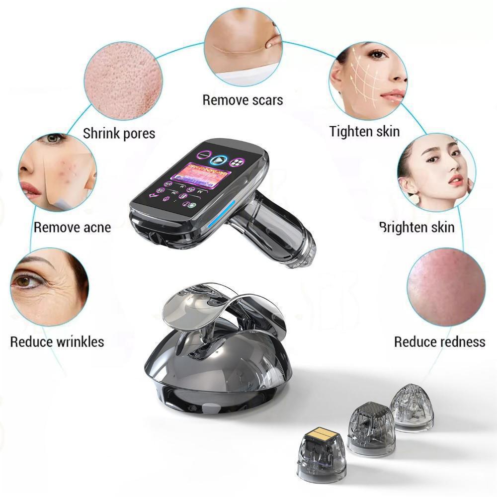 Mini Handheld Golden Microneedles Fractional RF Beauty Machine Anti-Aging Wrinkle Stretch Marks Removal Scar Repair Skin Rejuvenation Tightening Firming Lift Facial Equipment