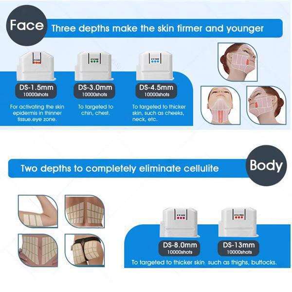 HIFU Machine 5 Cartridges Face Lifting Firming Skin Tightening Machine Wrinkle Remover Anti Aging Stretch Marks Removal Beauty Equipment