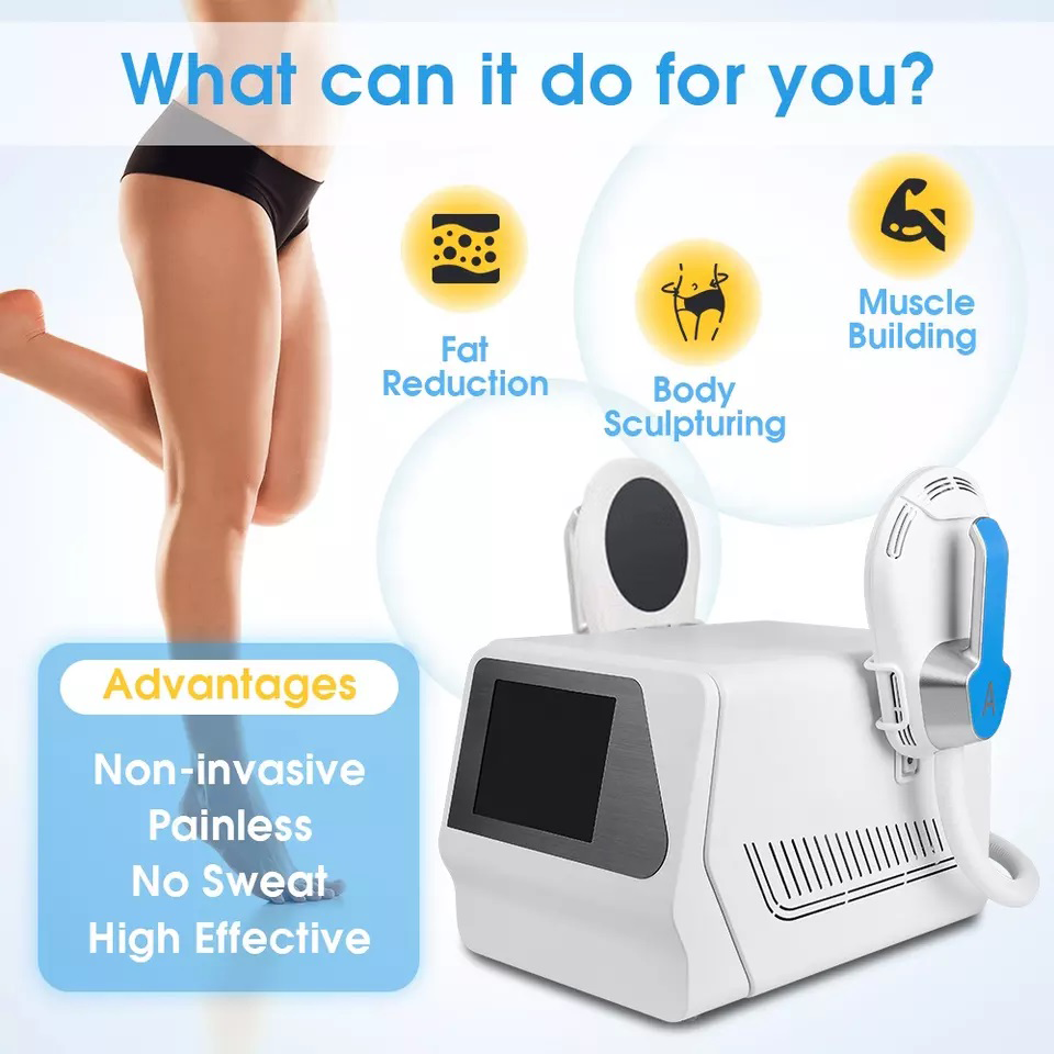 2 Handles Emsculpting Neo Machine with RF, Emsculpt Body Sculpting Machine, Ems Sculpting Muscle Strengthen Body Shaping Machine for Abdomen Thigh Buttock Upper Arm