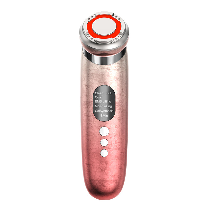 5 in 1 Micro Current Facial Massager Tool EMS RED Blue Light Therapy Hot Cold Treatment Anti-Aging Skin Tightening Rejuvenation Home Use Deep Clean Skin Care Beauty Eqipment