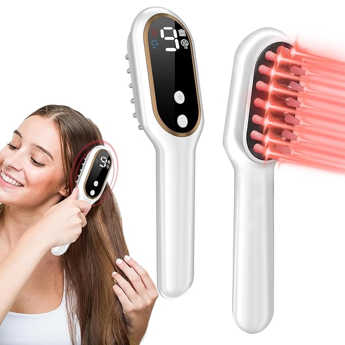 Laser Hair Growth Comb - Laser Light Therapy for Hair Growth, Handheld Scalp Laser Device for Thicker, Healthier Hair, Medical Grade Hair Loss Treatment Regrows Fuller and Thickness, Stimulates Growth for Men & Women