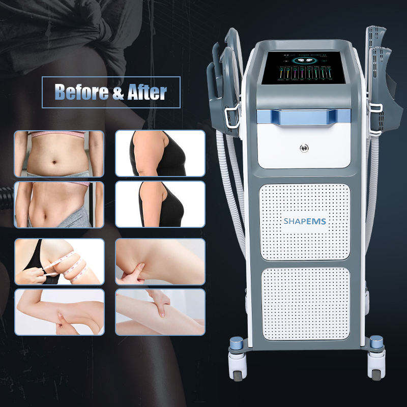 4 Handles Emsculpting Neo Machine with RF, Emsculpt Body Sculpting Machine, Ems Sculpting Muscle Strengthen Body Shaping Machine for Abdomen Thigh Buttock Upper Arm