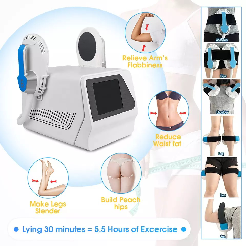 2 Handles Emsculpting Neo Machine with RF, Emsculpt Body Sculpting Machine, Ems Sculpting Muscle Strengthen Body Shaping Machine for Abdomen Thigh Buttock Upper Arm