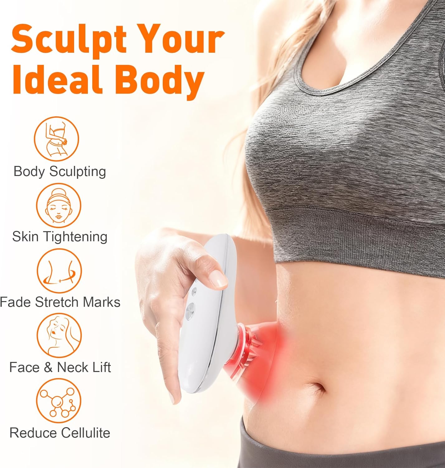 5-in-1 Body Sculpting Machine - Best Cellulite Removal Machine – Lymphatic Drainage Massager, Anti Cellulite Massage Tool & Skin Tightening for Face, Belly, Arms, Legs, Waist, Love Handles