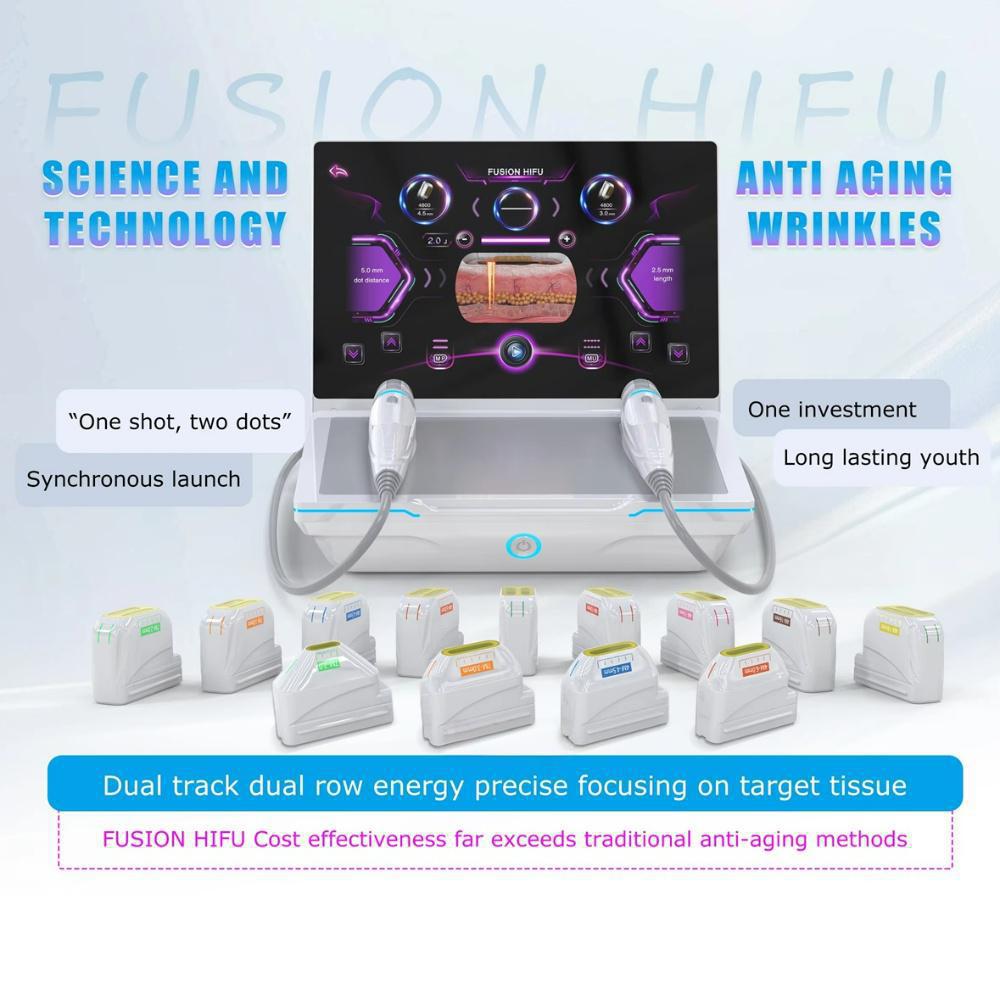 Portable 7D HIFU Machine Single & Dual Row High Frequency Focused Ultrasound Wrinkle Removal Anti-aging Face Lift Body Slimming Skin Firming Tightening Beauty Equipment