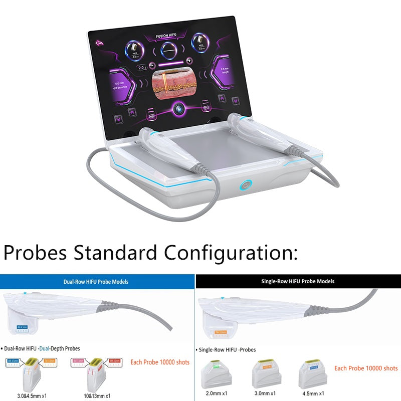 Portable 7D HIFU Machine Single & Dual Row High Frequency Focused Ultrasound Wrinkle Removal Anti-aging Face Lift Body Slimming Skin Firming Tightening Beauty Equipment