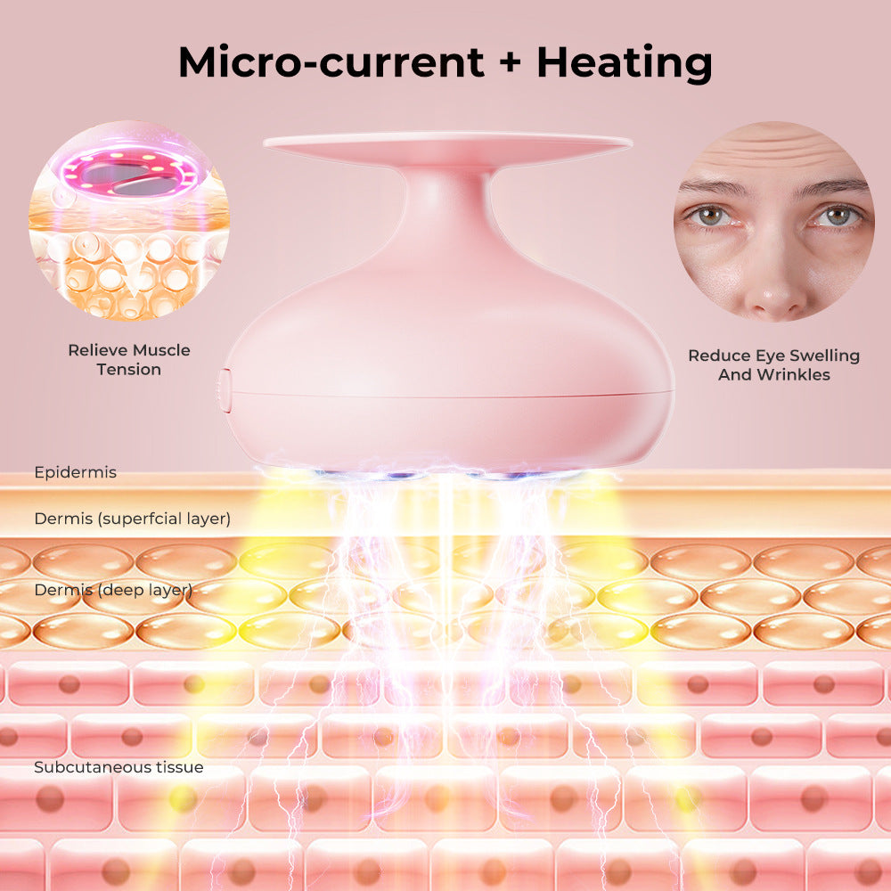 Red Light Therapy for Face and Neck, 7 Colors Facial Massager Face Lift Skin Tighten Beauty Device with 113°F Heating EMS Microcurrent Anti-aging for Multi Skin Care