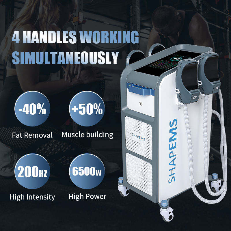 4 Handles Emsculpting Neo Machine with RF, Emsculpt Body Sculpting Machine, Ems Sculpting Muscle Strengthen Body Shaping Machine for Abdomen Thigh Buttock Upper Arm