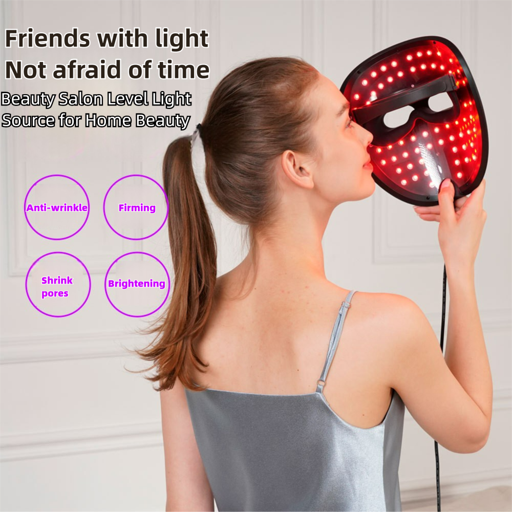 Led Face Mask, Red Light Therapy for Face, 7 Colors Led Face Mask Light Therapy with Eye Protection and Remote, Infrared, Red & Blue Light Mask for Skin Care, Wrinkle Reduction