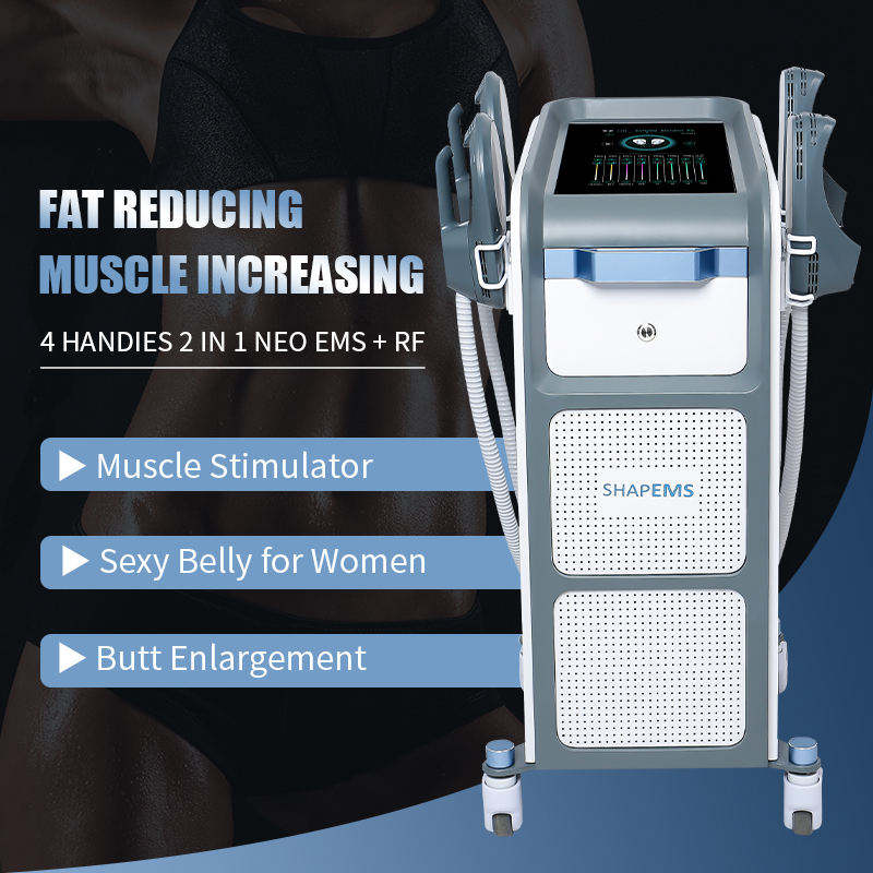 4 Handles Emsculpting Neo Machine with RF, Emsculpt Body Sculpting Machine, Ems Sculpting Muscle Strengthen Body Shaping Machine for Abdomen Thigh Buttock Upper Arm