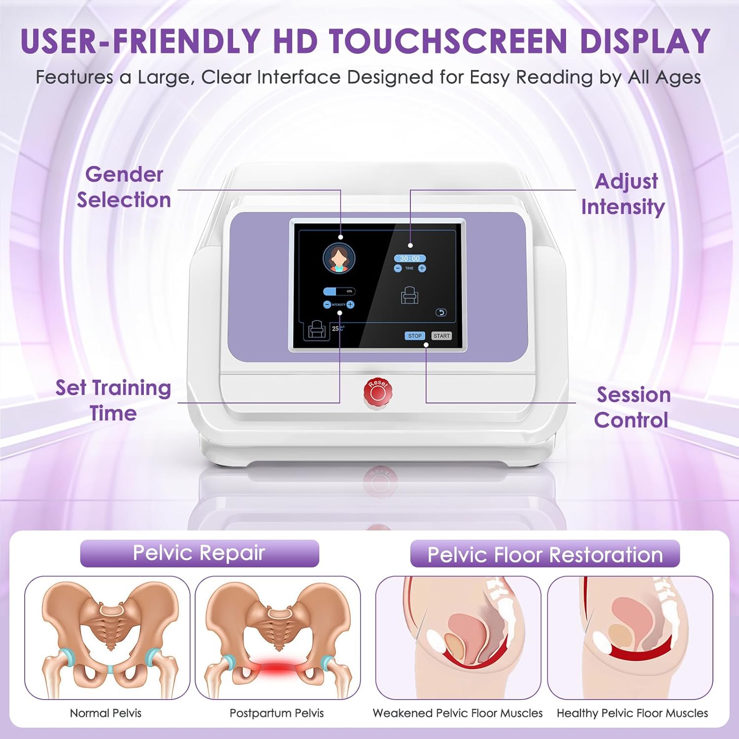 Pelvic Floor Muscle Exerciser EMS Sculpting Cushion Mat, Portable Kegel Trainer for Postpartum Recovery & Muscle Wellness – Home Use Bladder Control & Pelvic Floor Toner for Women Men