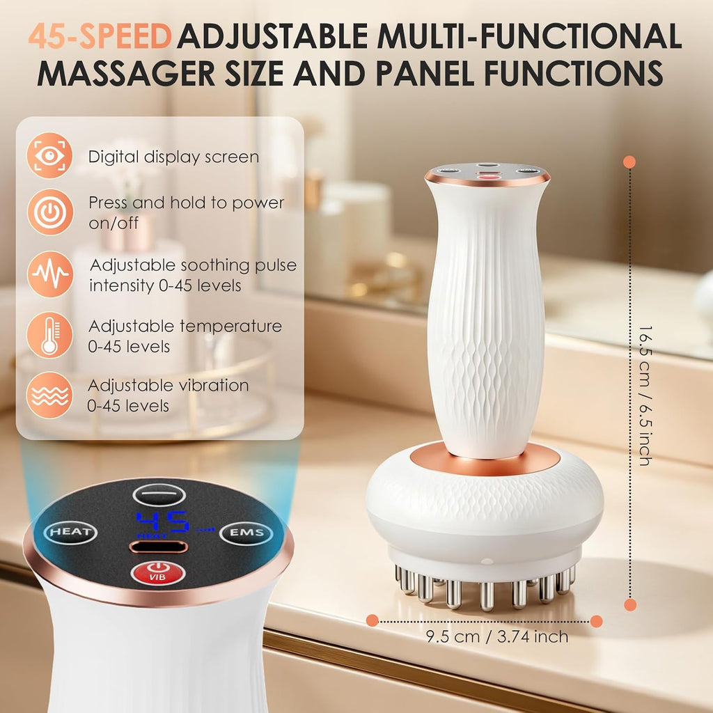 4-in-1 Body Sculpting Machine - Lymphatic Drainage Massager - Anit Cellulite Massage Tool Help Reduce Stretch Marks & Cellulite & Fat, Pain Relife Devices for Body (Belly, Legs, Arms, Butt, Low Back)