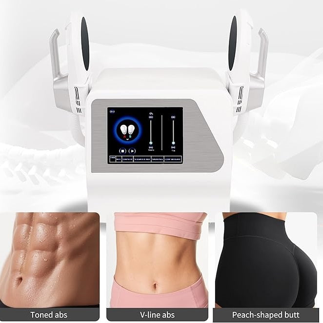 2 Handles Emsculpting Neo Machine with RF, Emsculpt Body Sculpting Machine, Ems Sculpting Muscle Strengthen Body Shaping Machine for Abdomen Thigh Buttock Upper Arm