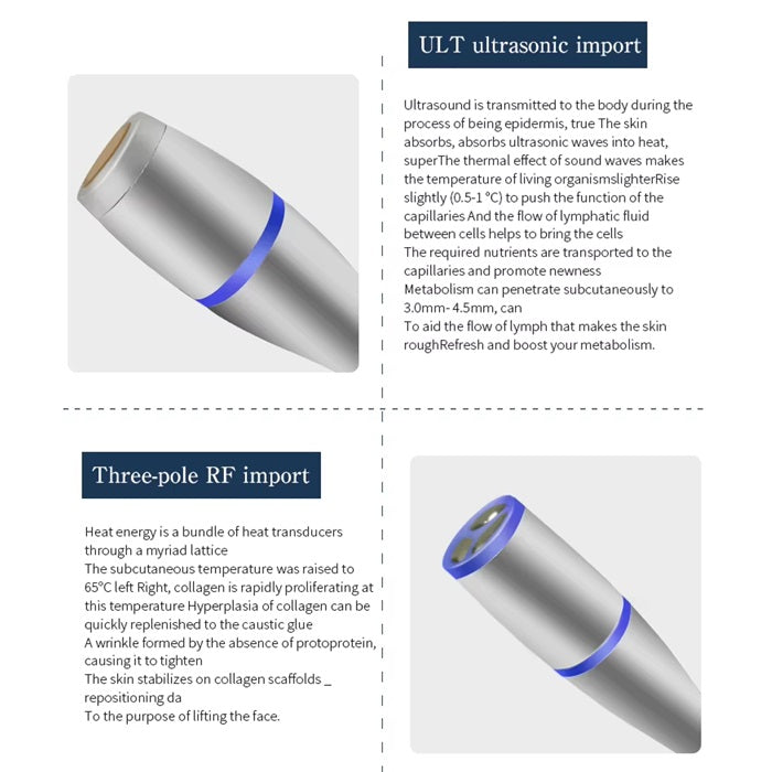Multi-functional Beauty Equipment for Facial Lifting Anti-Aging Skin Rejuvenation Wrinkle Removal,  Cold Hot Hammer Ultrasonic Radio Frequency RF Beauty Machine