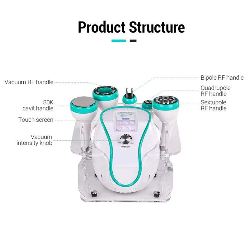 Portable 5in1 Cavitation 80K Cavit Body Slimming Weight Loss Machine Vacuum RF Fat Reduce Skin Tigthening Lipo Burning Body Shaping Beauty Equipment