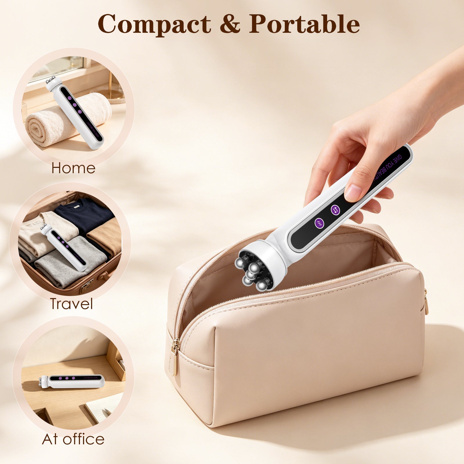 Electric 360° Rotating Face & Body Massager-5D Microcurrent Facial Device with Heat & Red Light Therapy, Face Lifting & Skin Toning Tool, Promote Skincare Absorption