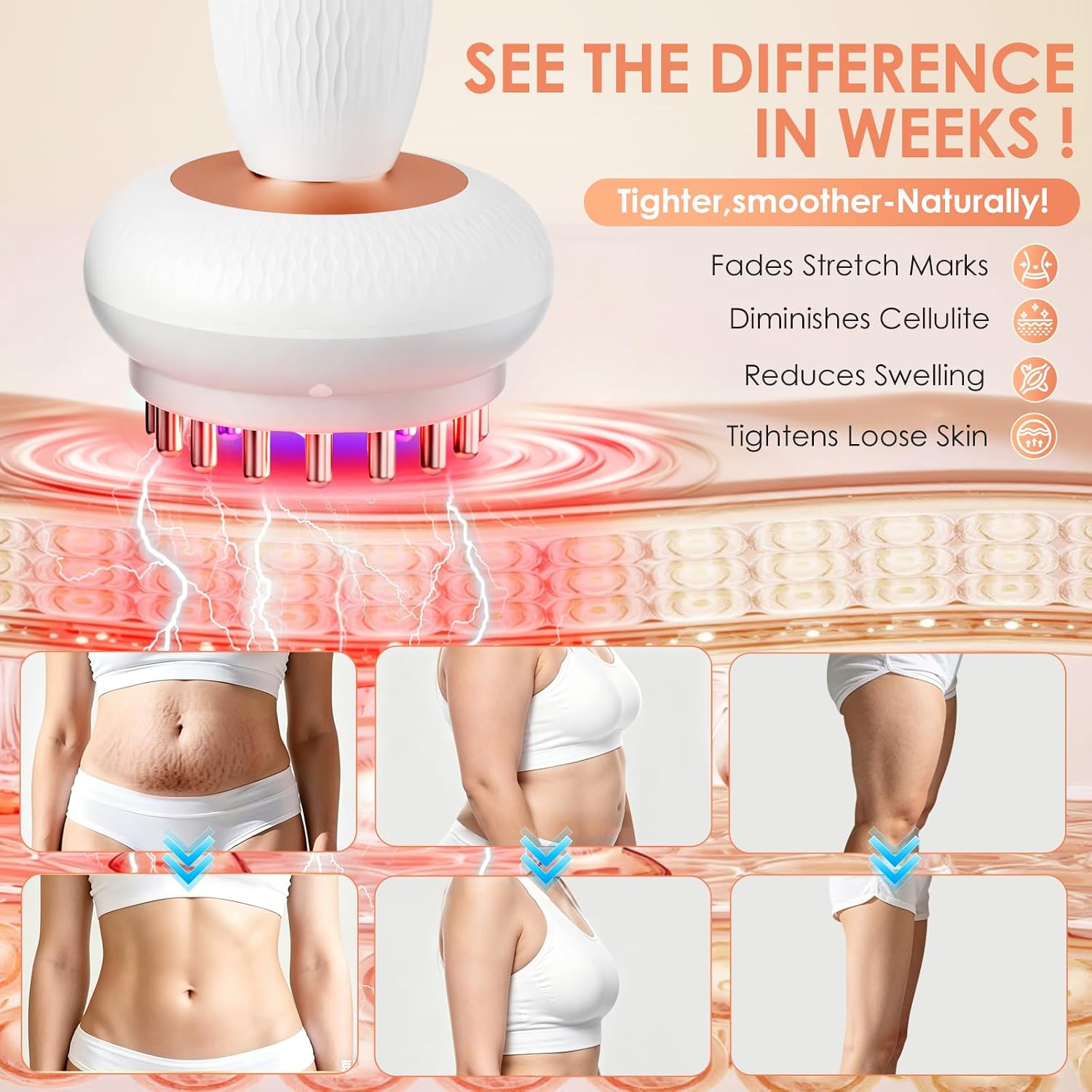 4-in-1 Body Sculpting Machine - Lymphatic Drainage Massager - Anit Cellulite Massage Tool Help Reduce Stretch Marks & Cellulite & Fat, Pain Relife Devices for Body (Belly, Legs, Arms, Butt, Low Back)
