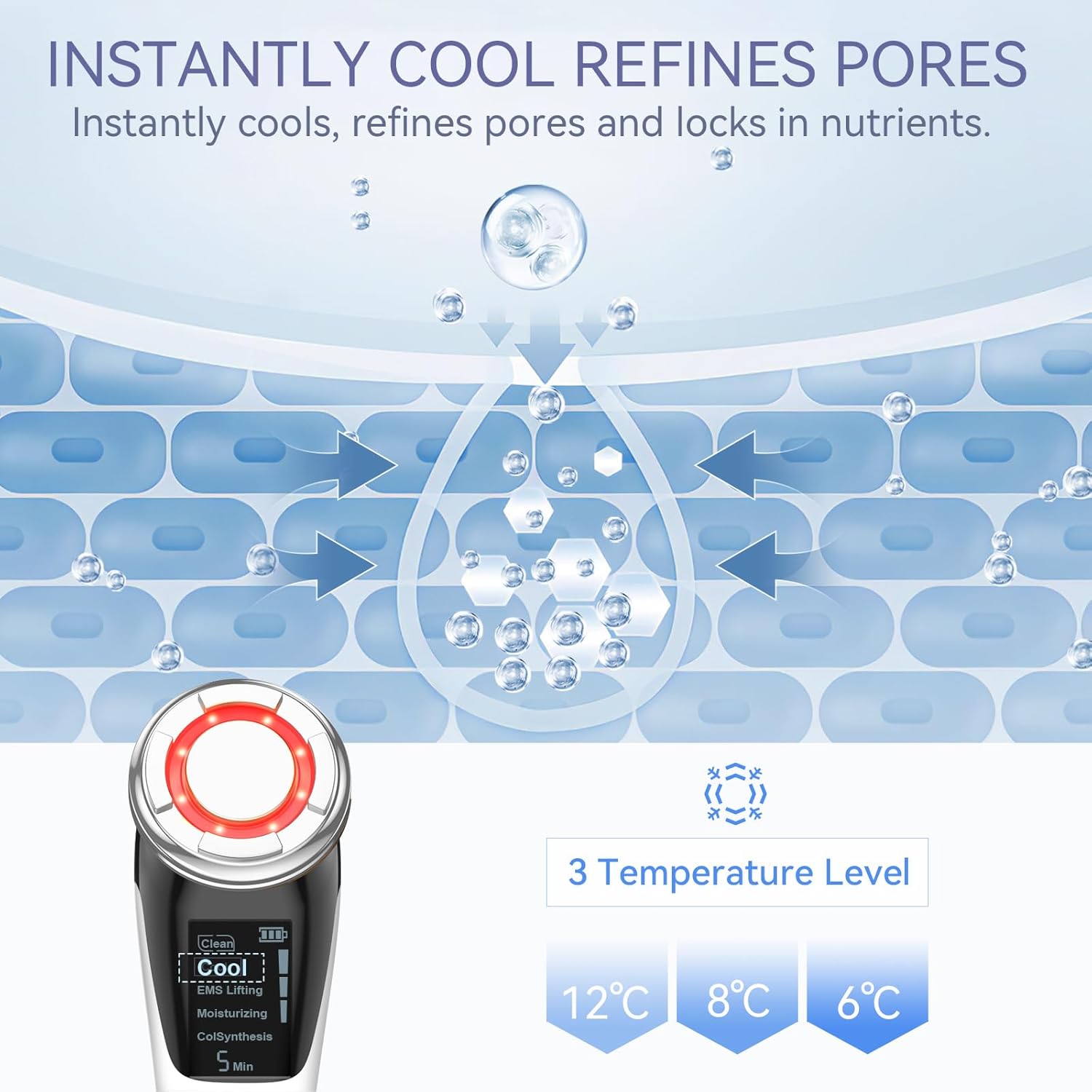 Multi-Function Anti-Wrinkle Beauty Device , Face Massager for Skin Care, EMS Facial Lifting Toning with Red Blue Light Therapy,Skin Rejuvenation and Tightening Beauty Instrument