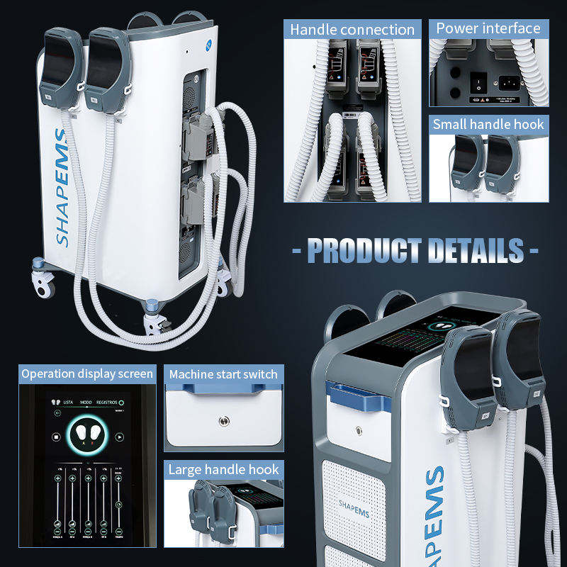 4 Handles Emsculpting Neo Machine with RF, Emsculpt Body Sculpting Machine, Ems Sculpting Muscle Strengthen Body Shaping Machine for Abdomen Thigh Buttock Upper Arm