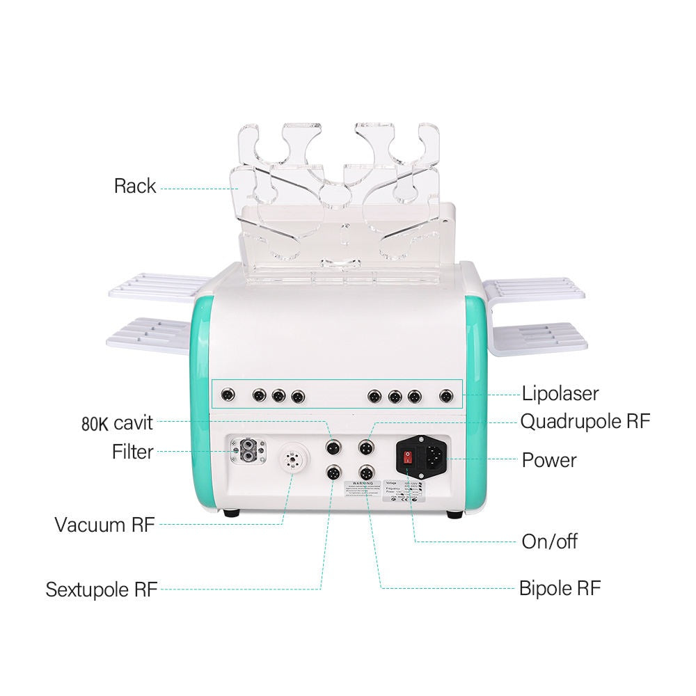 Portable 6in1 Cavitation 80k Ultrasound Cavit Body Slimming Weight Loss Machine Vacuum RF Lipolaser Body Shaping Skin Tightening Lipo Burning Fat Reduce Beauty Equipment