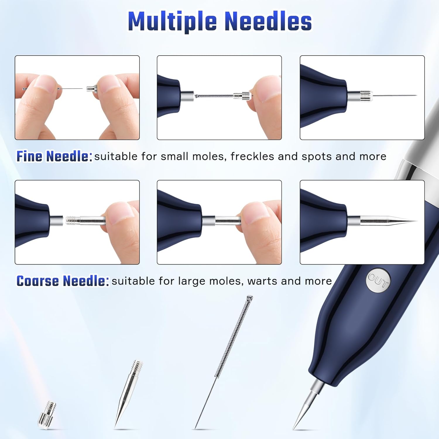 Skin Tags Remover Kit, Mole Pen Removal Kit with 9 Adjustable Modes, Plasma Pen for Warts, Spot, Body Facial, Freckle, Nevus