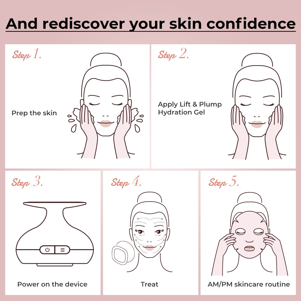 Red Light Therapy for Face and Neck, 7 Colors Facial Massager Face Lift Skin Tighten Beauty Device with 113°F Heating EMS Microcurrent Anti-aging for Multi Skin Care