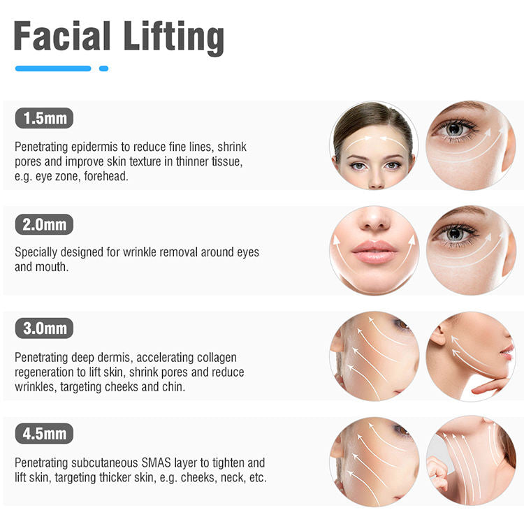 SMAS 7D HIFU Machine High Intensity Focused Ultrasound Face Lifting Wrinkel Removal Skin Tightening Body Contouring Slimming  Anti-aging Beauty Equipment
