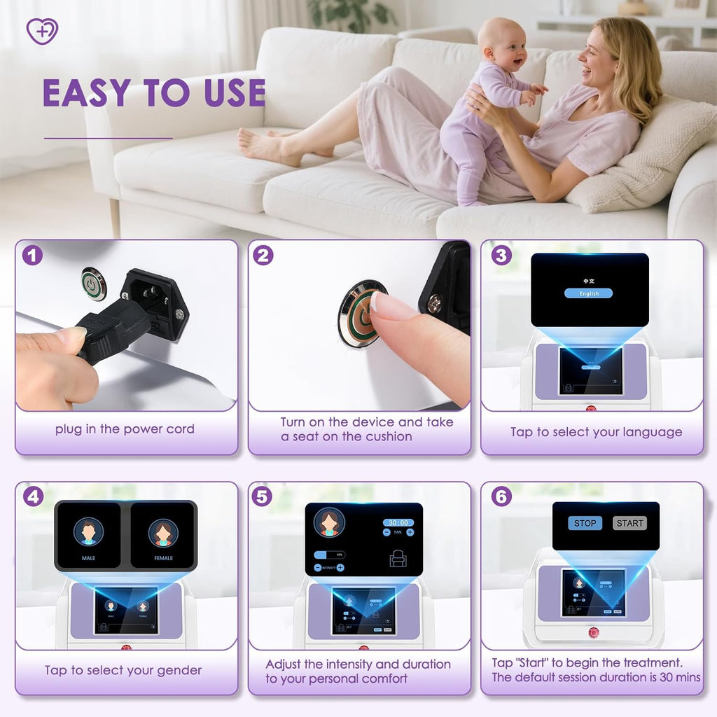 Pelvic Floor Muscle Exerciser EMS Sculpting Cushion Mat, Portable Kegel Trainer for Postpartum Recovery & Muscle Wellness – Home Use Bladder Control & Pelvic Floor Toner for Women Men