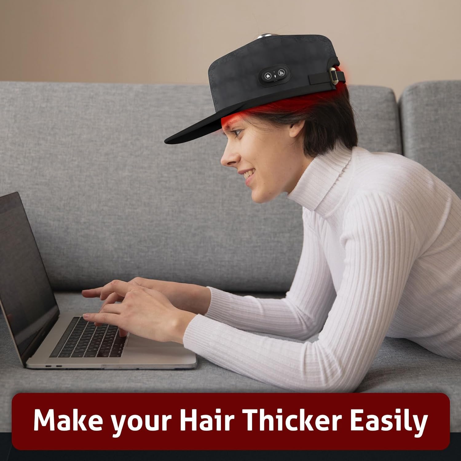 Wireless Laser Cap for Hair Growth, Red Light Therapy for Hair Growth, Laser Hair Growth Cap,  Strengthen Hair Roots, Scalp Treatment to Stop Hair Loss and Regrows Thinning Hair, Hair Loss Treatment for Men and Women