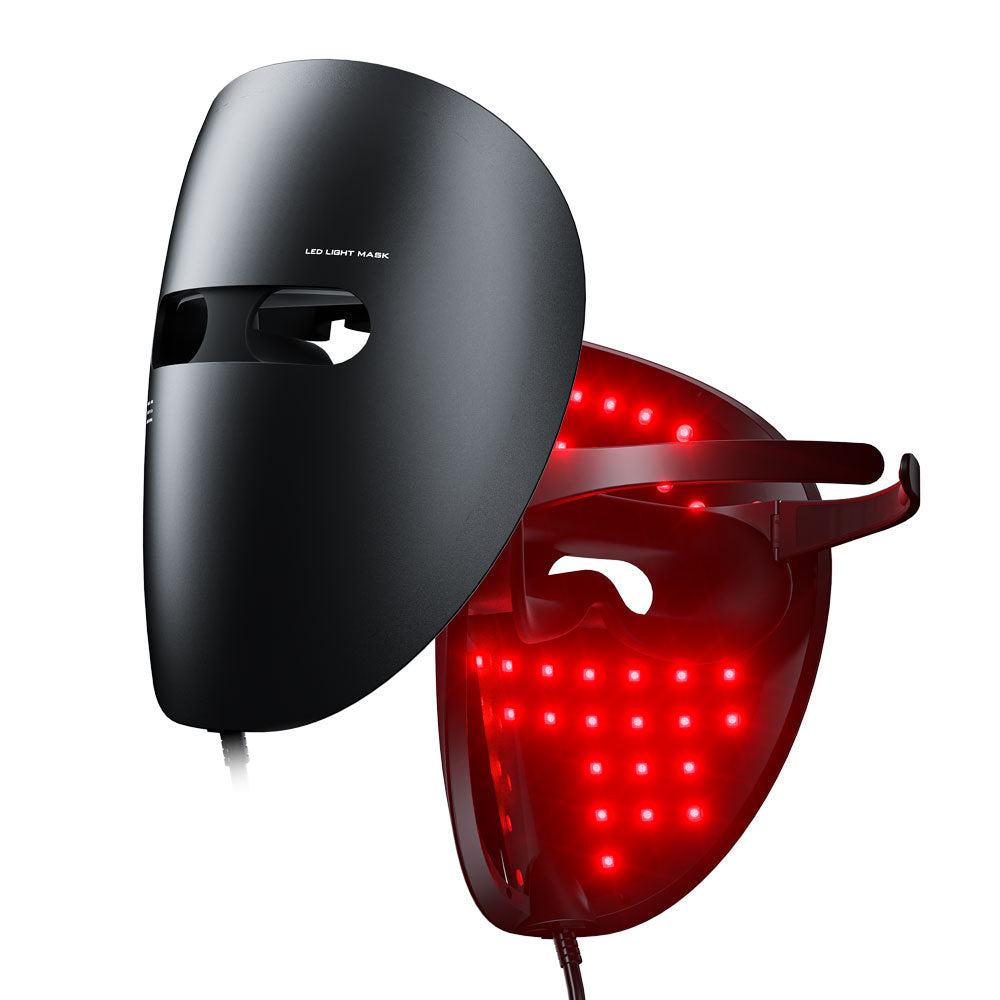 Led Face Mask, Red Light Therapy for Face, 7 Colors Led Face Mask Light Therapy with Eye Protection and Remote, Infrared, Red & Blue Light Mask for Skin Care, Wrinkle Reduction