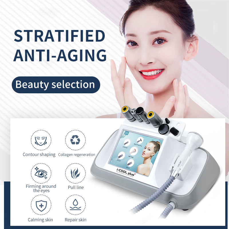 Multi-functional Beauty Equipment for Facial Lifting Anti-Aging Skin Rejuvenation Wrinkle Removal,  Cold Hot Hammer Ultrasonic Radio Frequency RF Beauty Machine